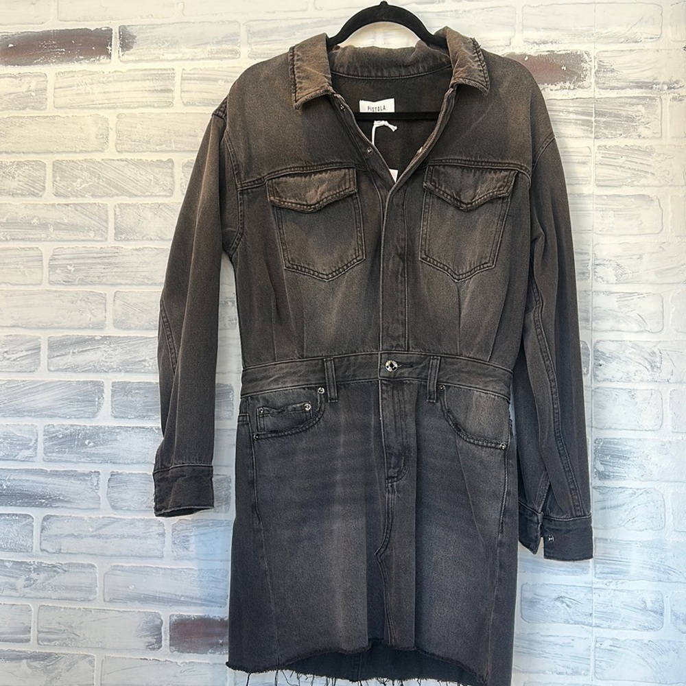 Pistola Nina Black Denim Dress